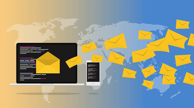 image montrant des e-mail envoyé depuis un ordinateur portable