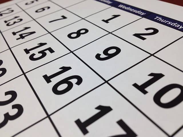 image montrant un calendrier