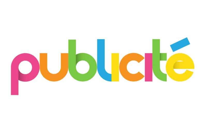 image avec écrit le mot publicité