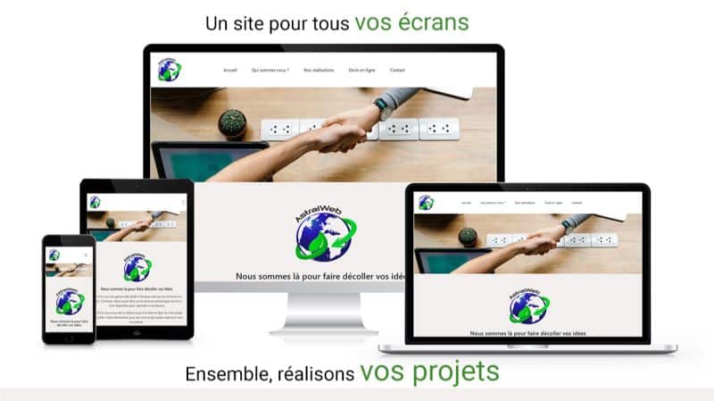 image montrant un site internet sur différents écrans
